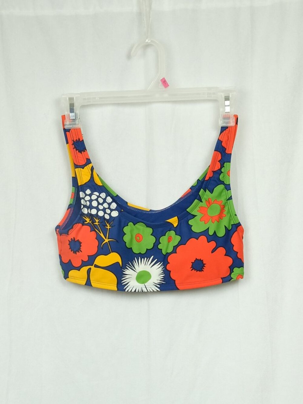 Marimekko Floral Swim Top Crop Blue Multi-Color Size M